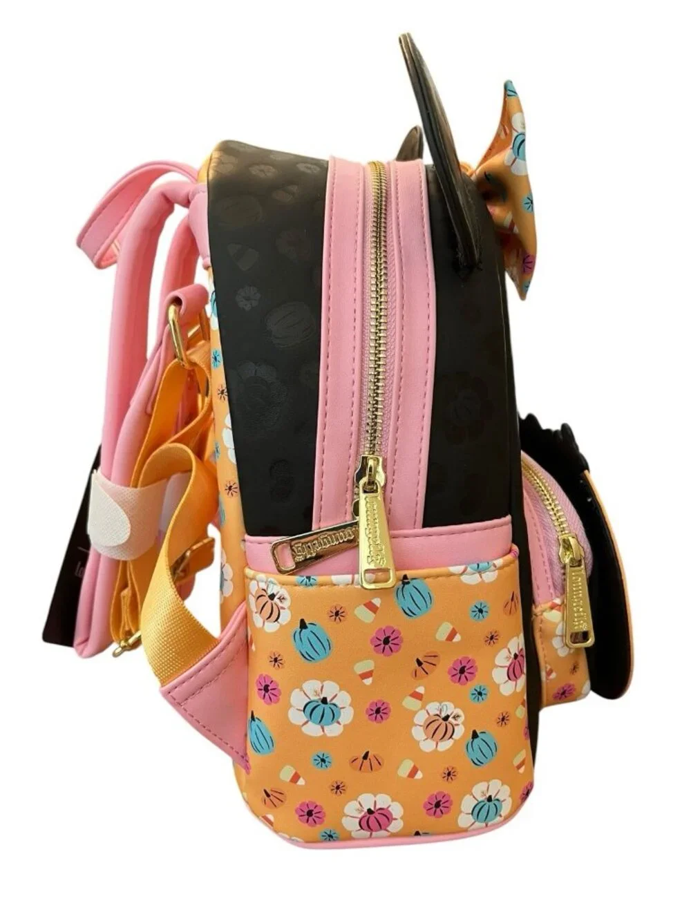 Loungefly Halloween Minnie Mouse Floral Pumpkin Glow In Dark Mini Backpack NWT